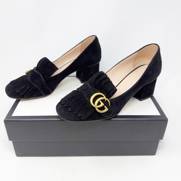 Gucci GG Marmont Fringe Loafer Pumps 38 - Picture 2 of 13